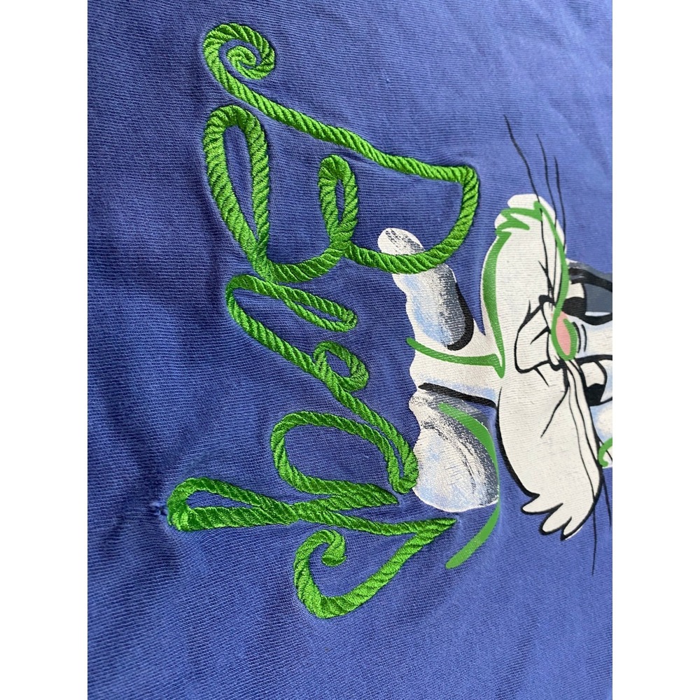 Looney Tunes Bugs Bunny T-Shirt Mens XXL Blue Good 1995 Vintage 90s - Picture 3 of 9
